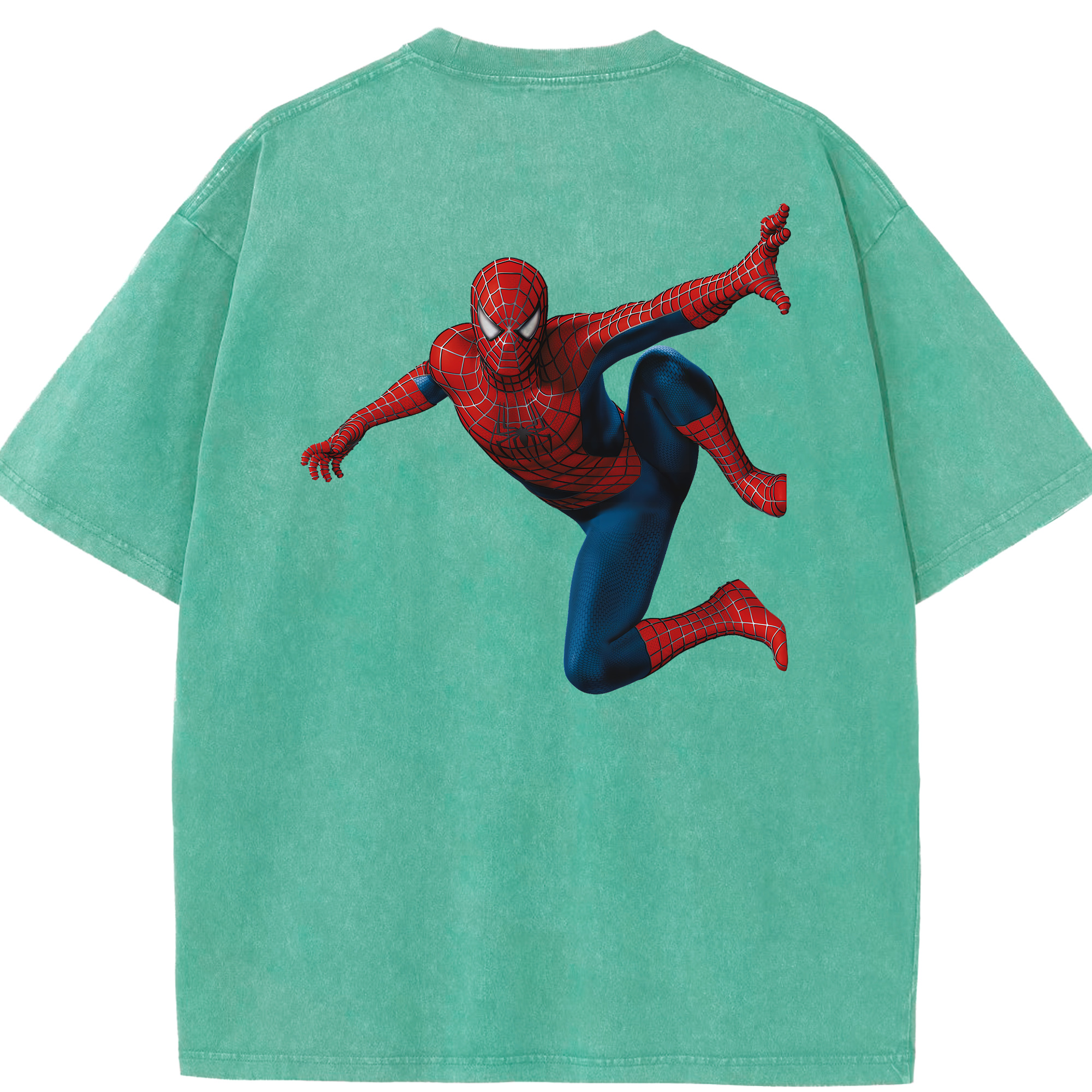 （画像用） Spider Man スパイダーマン 綿100% ヴィンテージ風 半袖Tシャツ（背面プリント）